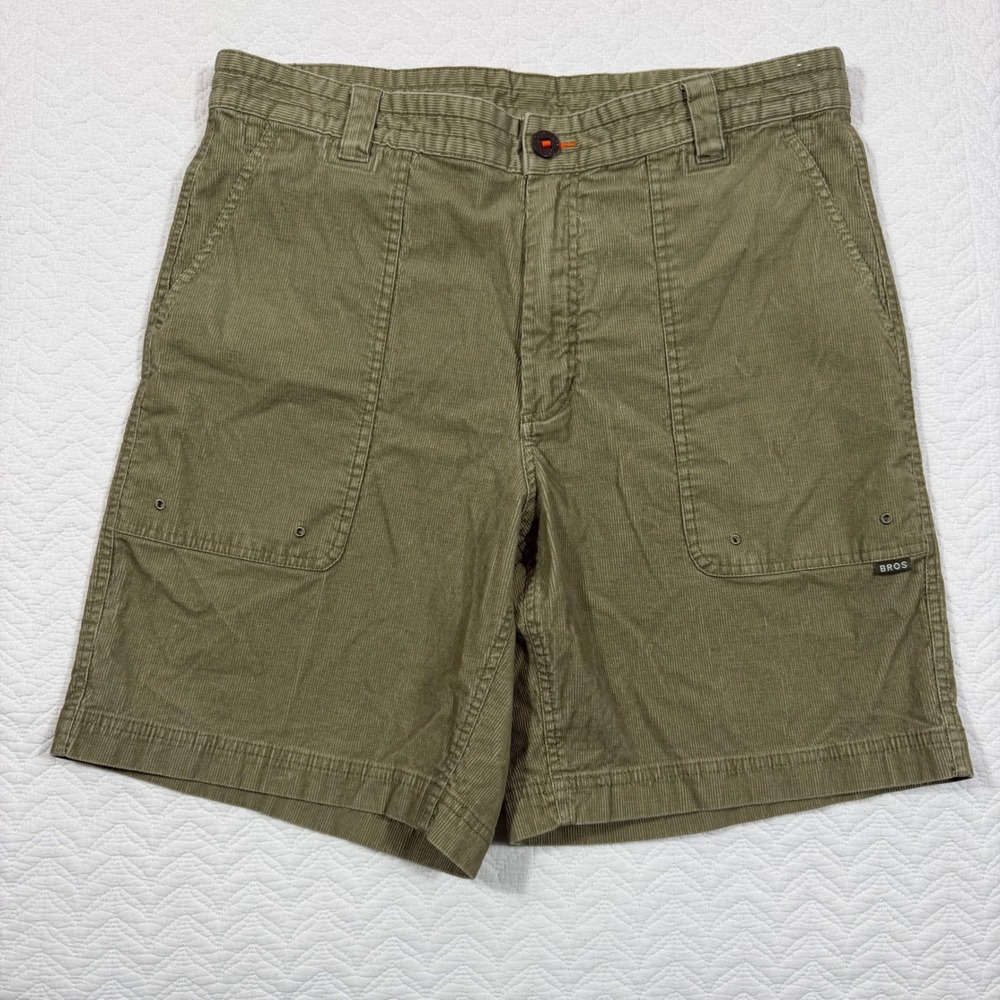 Howler Bros Horizon Mens Shorts 36 Corduroy Patch Pockets Olive EUC
